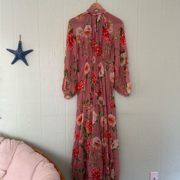 BBWT! Anthropologie The Somerset Long-Sleeve Mock-Neck Chiffon Maxi Dress, XS - Picture 16 of 16